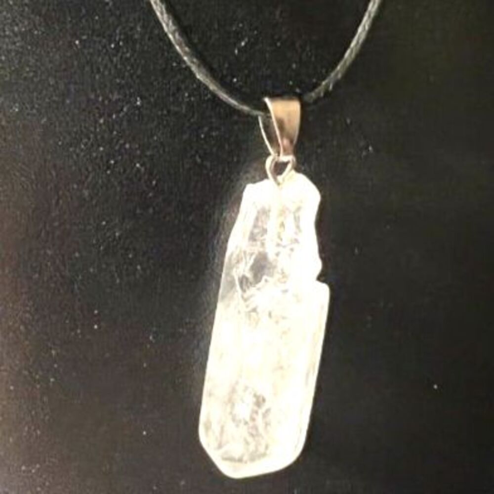 Clear Quartz  Stone on Black Cord - Random Pick